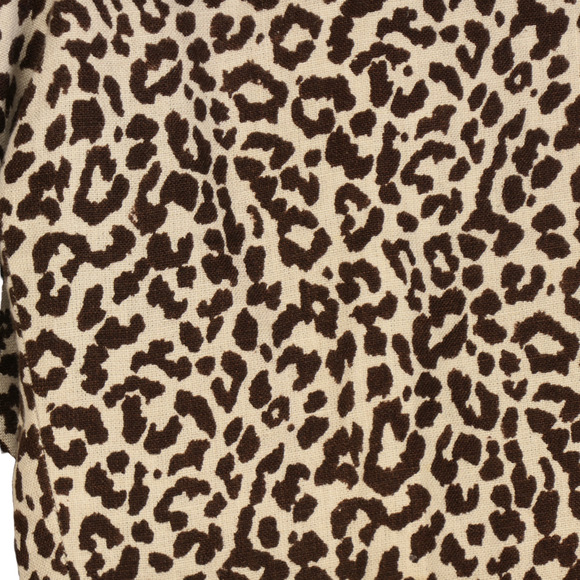 J Crew Capri Pants Womens Size 6 Brown Linen Animal Print Casualcore Chic Trendy - Picture 8 of 13